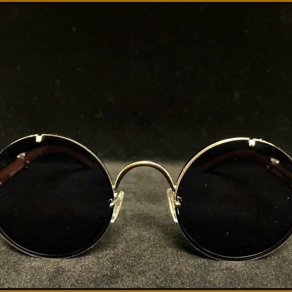 Men's Classic Vintage Retro Style SUN GLASSES Classy Round Gold Fashion Frame - Picture 3 of 4